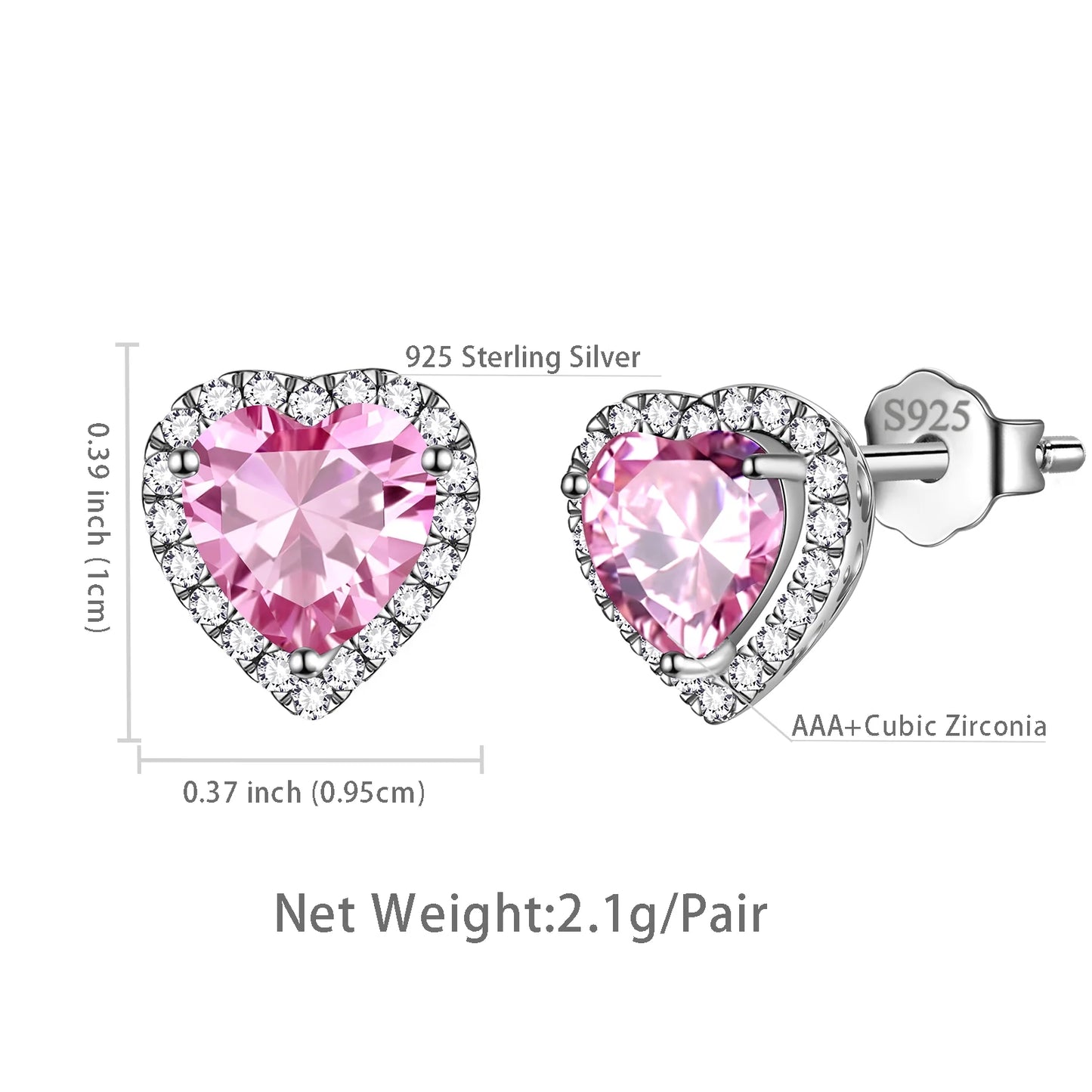 Pink Heart Earrings