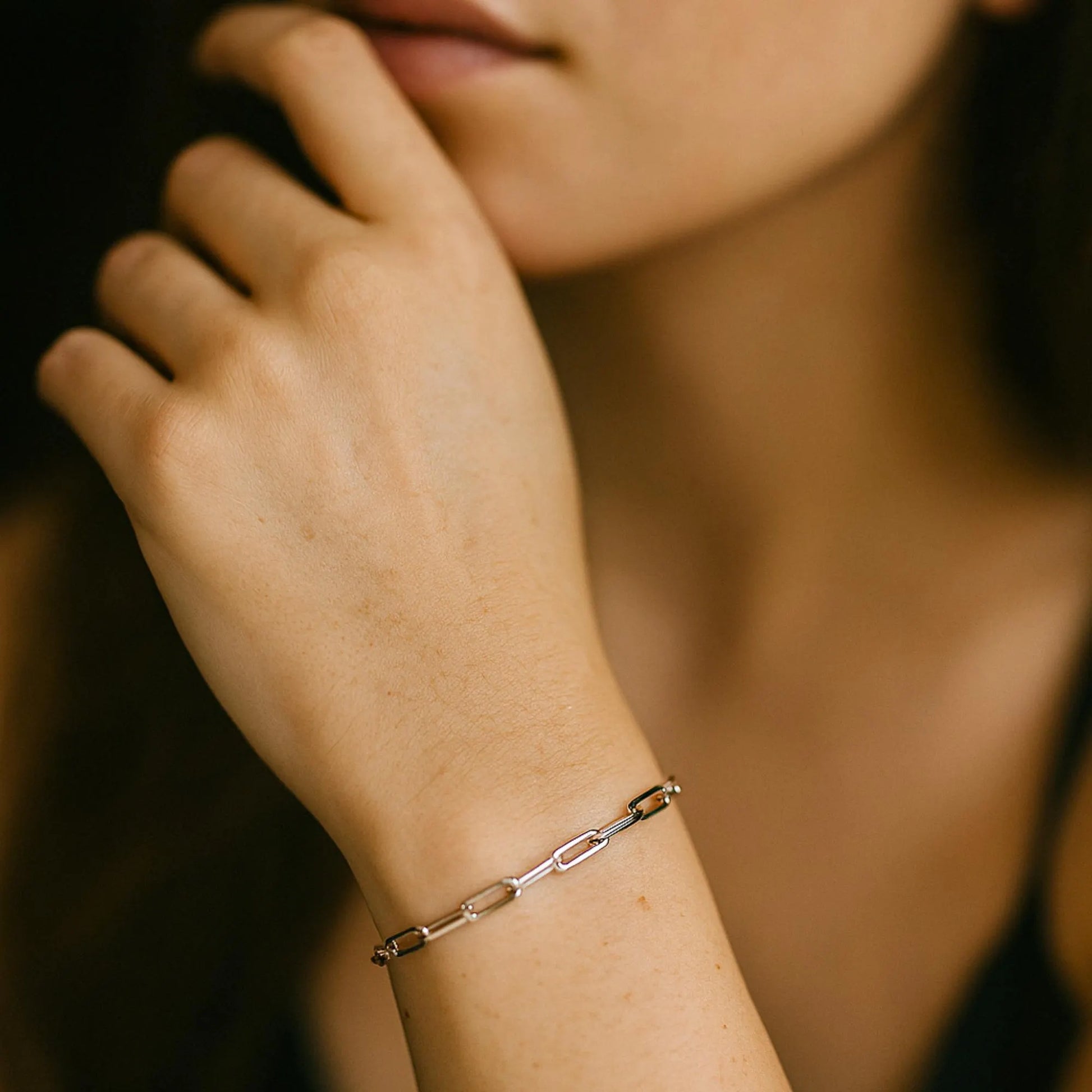 925 Sterling Silver Paperclip Bracelet, 3Mm Thin Dainty Design, High Polish Finish, with Lobster Lock, 7"-7.5"-8", Made in Italy, Unisex