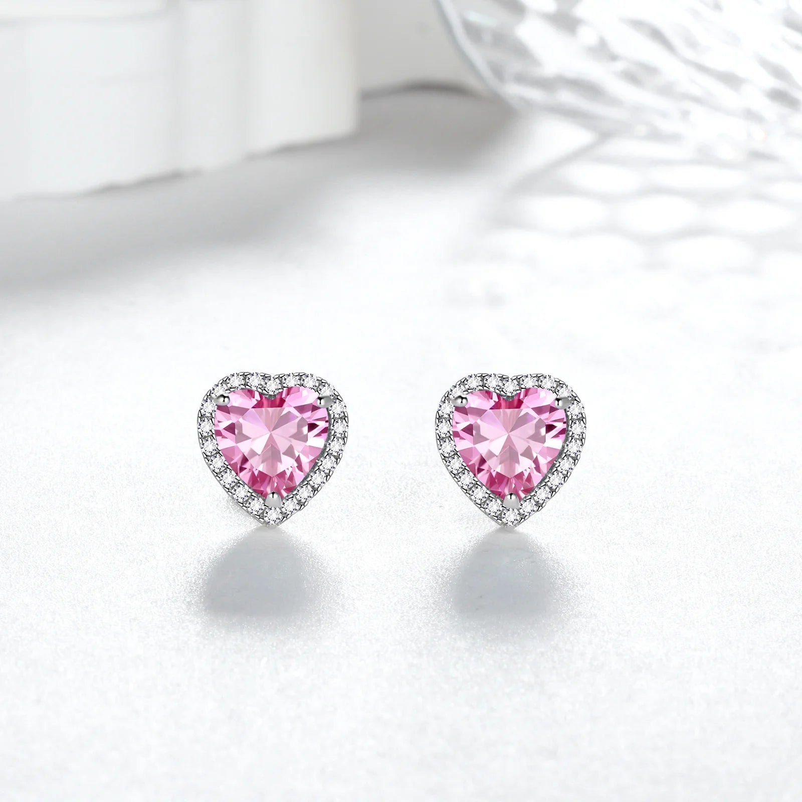 Pink Heart Earrings 