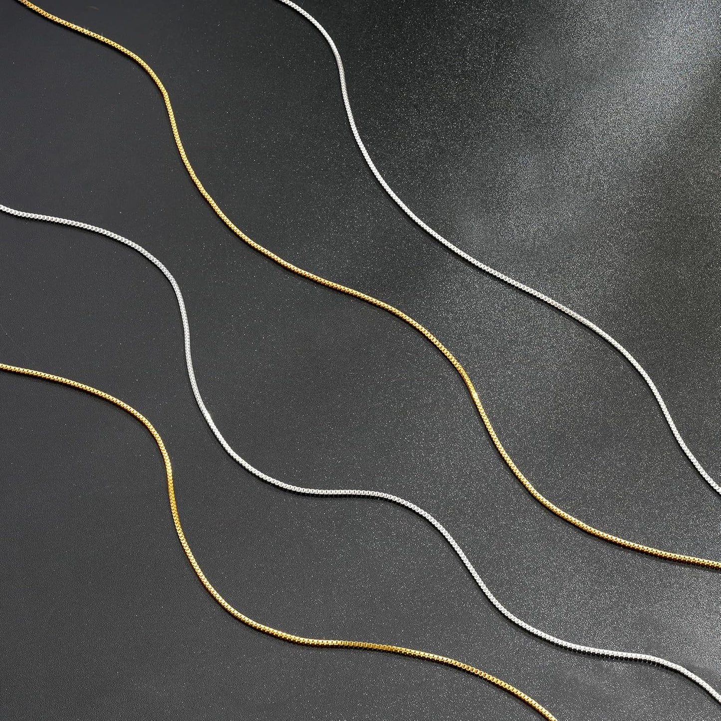 S925 Sterling Silver Box Chain Necklace for Women - 0.8Mm Sterling Silver Box Chain Necklace Thick Sturdy Colourfast Chain Necklaces Jewelery for Women 16/18/20/22/24 Inch